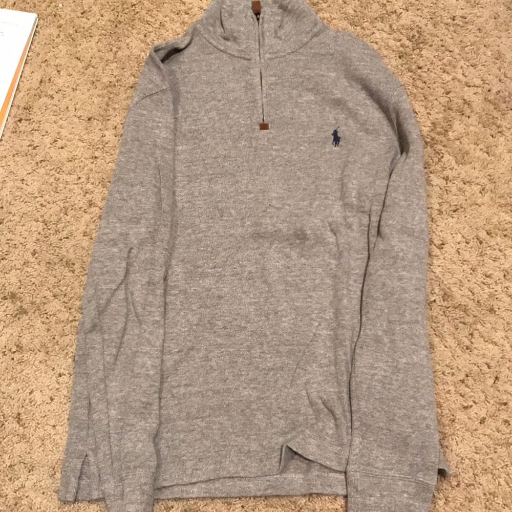 Gray Polo Ralph Lauren quarter zip sweater - Picture 2 of 2